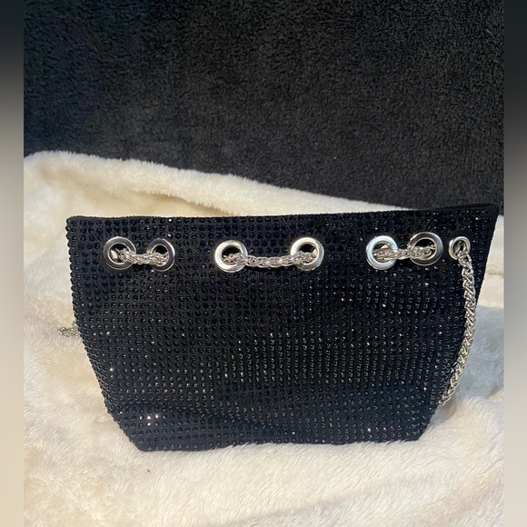 Black Rhinstone sling cum potli bag - Picture 7 of 17